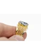 14-кв Желтое золото Циркон Кольцо Винтаж изделия vrc057y